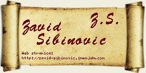 Zavid Sibinović vizit kartica